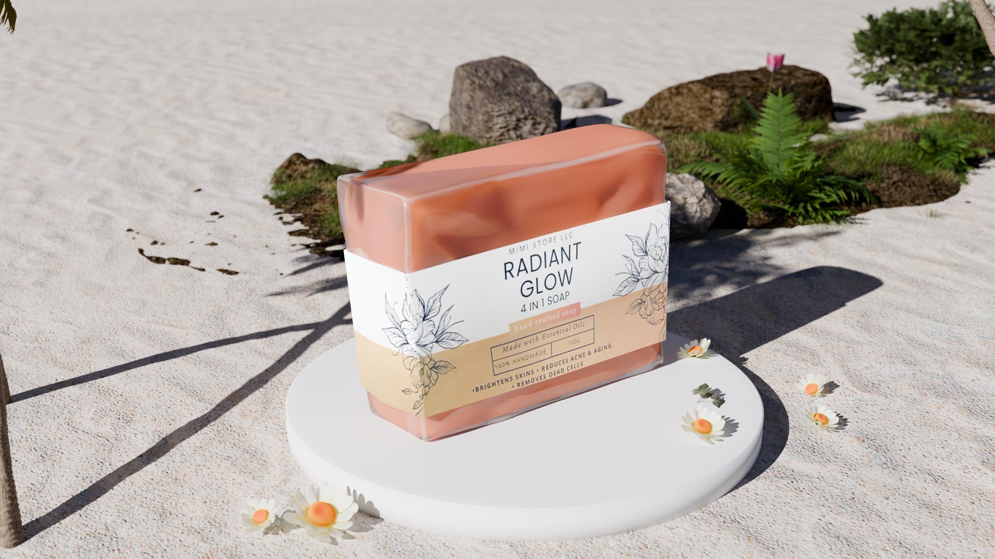MimiStore 4-in-1 Brightening Soap – Turmeric, Kojic Acid, Goat Milk, and Carrot  Natural Exfoliating Bar for Face & Body – Dark Spot Remover